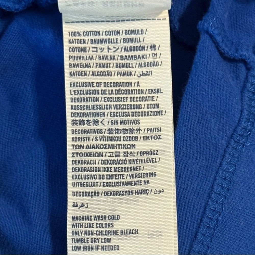 Abercrombie Kids Long Sleeve Henley Boys L Blue Logo Sleeve Moose Embroidery - Picture 5 of 5